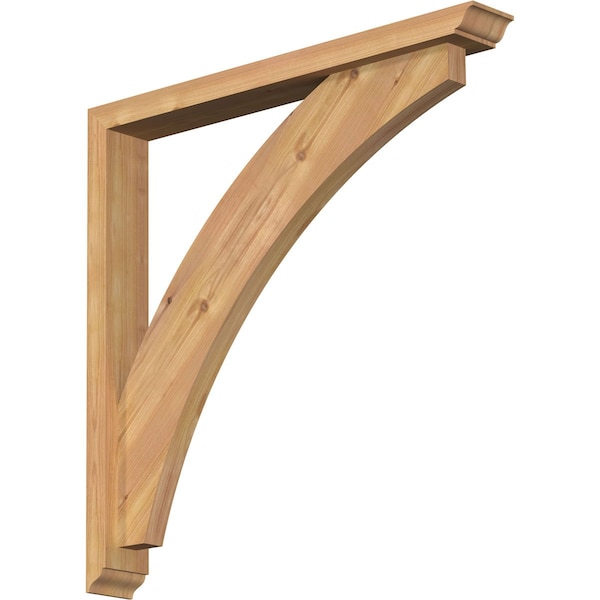 Ekena Millwork Thorton Traditional Smooth Bracket w/ Offset Brace, Western Red Cedar, 3 1/2"W x 28"D x 28"H BKT0402X28X28THR01SWR - main